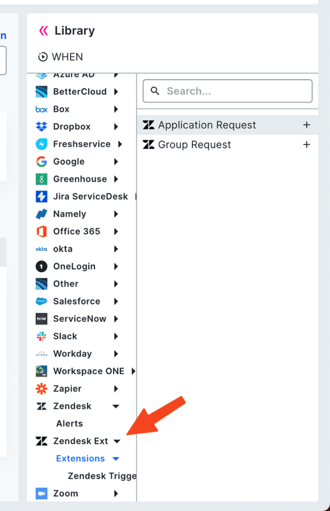 Select the app in the Workflow Builder