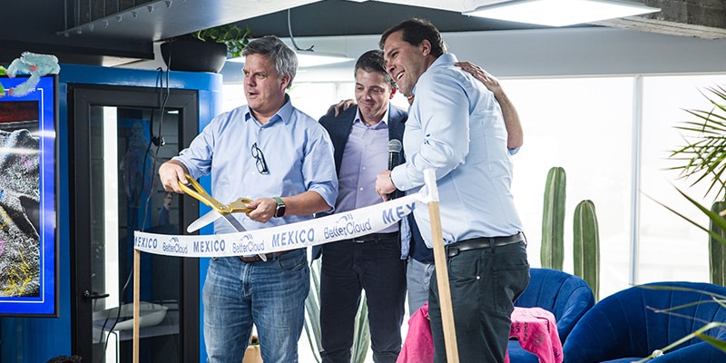 The official ribbon cutting for the new BetterCloud Mexico City office!