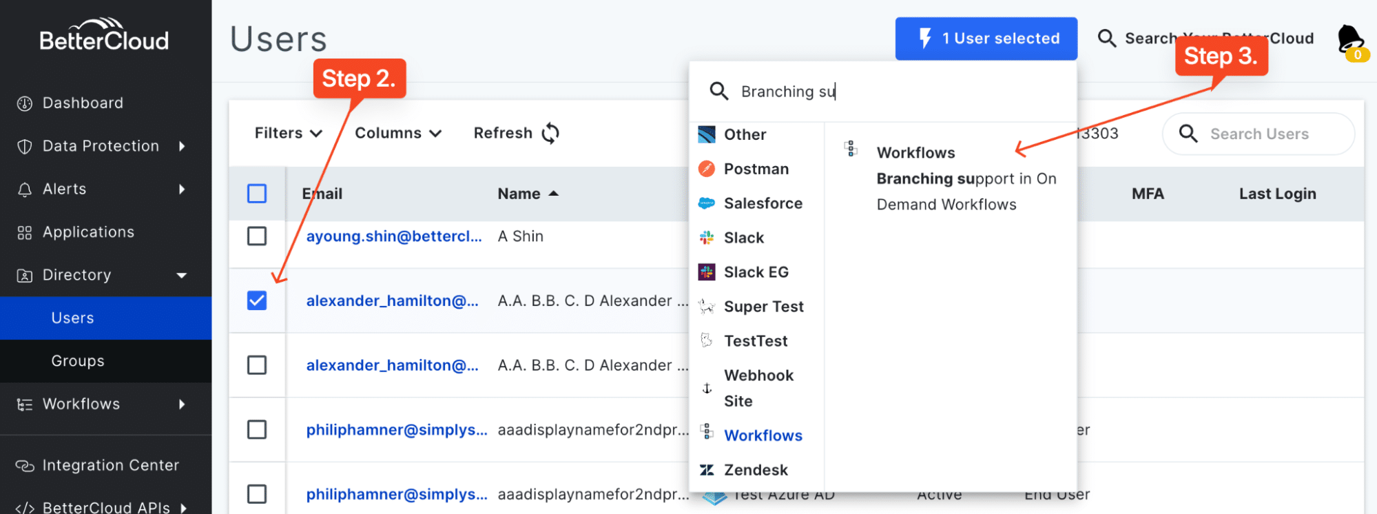 Branching for on demand workflows