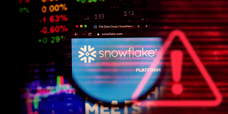 Image showing Snowflake logo with a warning symbol over it.