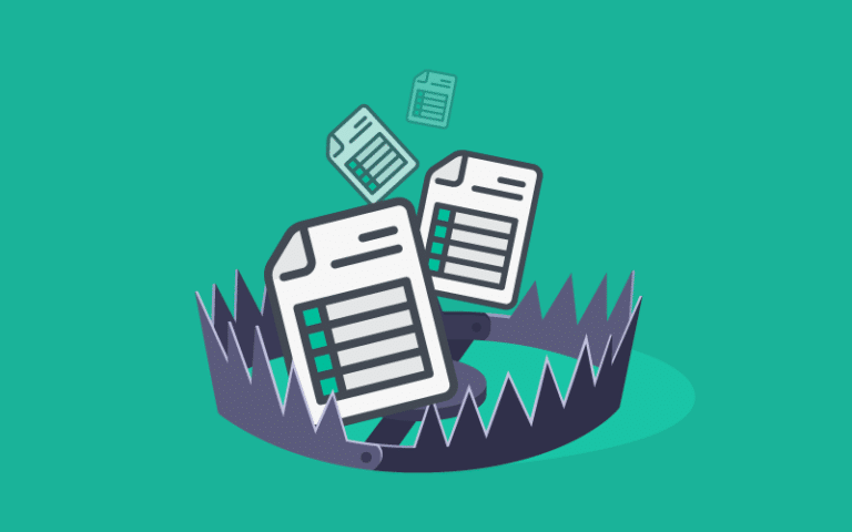 Spreadsheet in various shades of white and gray cascade downward into a gaping trap, This imagery symbolizes the chaotic pitfalls and inefficiencies that can occur without utilizing an effective SaaS spend management tool, conveying the importance of organized financial management.