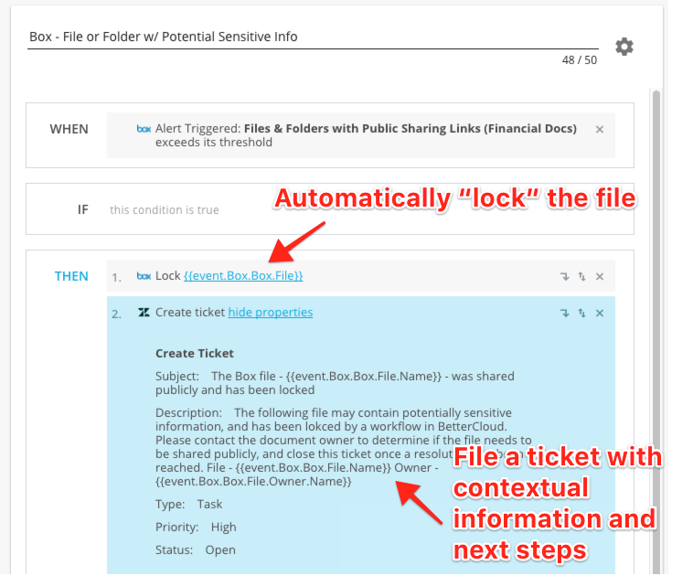 Automatically Lock Box Files Containing Potentially Sensitive Information Using BetterCloud